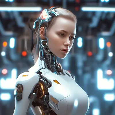 Девушка-робот, девушка-киборг, …» — создано в Шедевруме