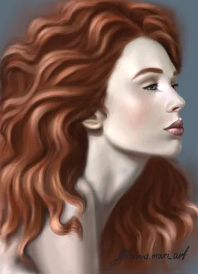 Девушка, рыжие волосы, комбинезон, …» — создано в Шедевруме