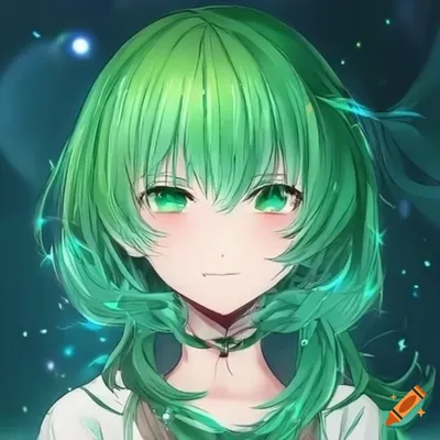 Девушка с зелеными глазами,волосы …» — создано в Шедевруме