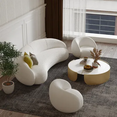 Круглый диван для отдыха, изогнутый диван, белые современные диваны для  гостиной, изогнутый диван, мебель для гостиной | AliExpress