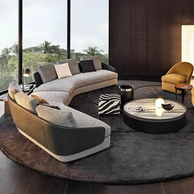 Современный круглый диван, бархатный диван-мешок, дизайнерский диван  изогнутой формы, удобная мебель для взрослых, для гостиной, для салонного  зала, мебель для дома | AliExpress