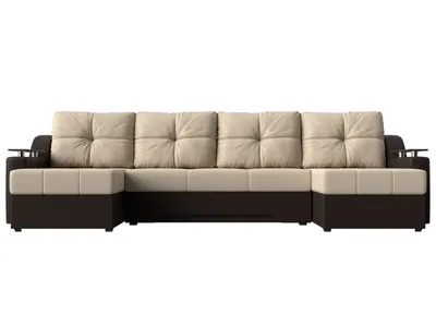 Угловой кухонный диван Сенатор Какао, обивка флок+экокожа, с ящиками