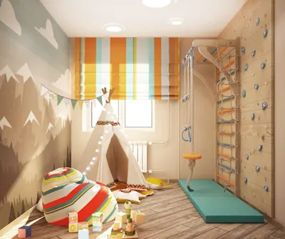 Детская игровая комната 9 кв.м в двухкомнатной квартире
