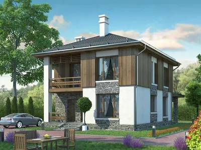 102-12 - типовой проект двухэтажного дома 9 на 12 из клинкерного кирпича до  200 кв