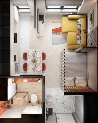 Идеальная квартира для современной семьи: рабочий кабинет, просторная  кухня-гостиная, лаконичная спальня и два санузла