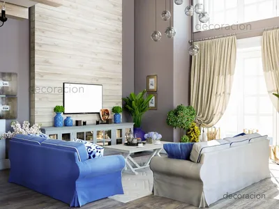 Дизайн интерьера гостиной в доме: 20 фото с антресолью