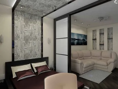 Дизайн комнаты 16 кв м: зонирование спальни-гостиной, интерьер в  современном стиле - 32 фото