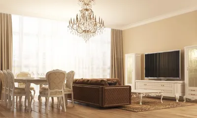 Дизайн интерьера гостиной комнаты, зала — Заказать 3D проект Киев