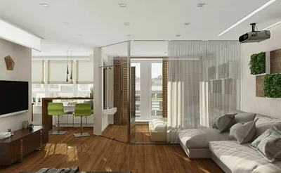 Зеленые диваны в интерьере гостиной: 15 дизайн-проектов от SKDESIGN