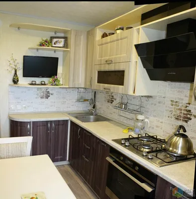 Бюджетная угловая кухня 8 кв м за 1000$. Бежевая классика | Макеты  маленьких кухонь, Небольшие кухни, Планы кухни