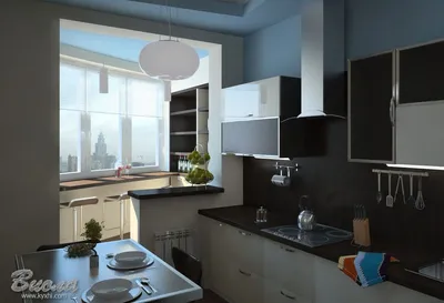 Дизайн кухни с лоджией (балконом) в квартире: фото, цена, отзывы