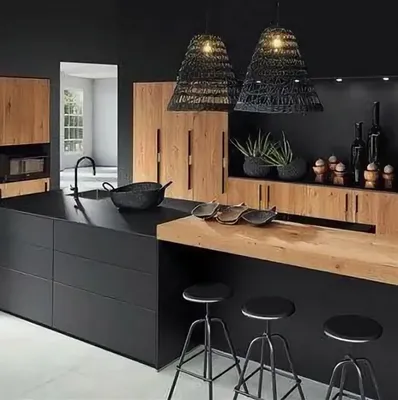 Как оформить черную кухню: 11 дизайнерских примеров и кухонные  принадлежности черного цвета | AD Magazine