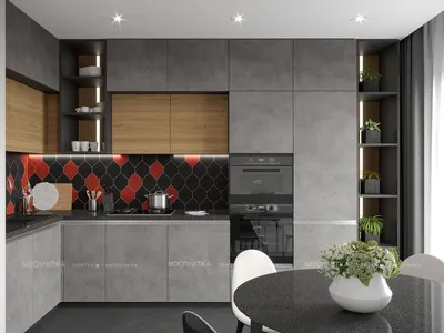 Чёрный интерьер кухни - дизайн, сочетания цветов, 60 фото