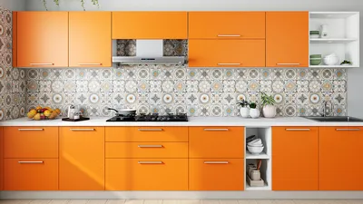 Оранжевая кухня: 13 лучших фото в интерьере, сочетание цветов, идеи
