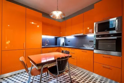 Оранжевые кухни в интерьере: можно ли в них влюбиться? | Дизайн интерьера |  Дзен
