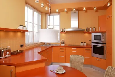 Оранжевые кухни в интерьере: можно ли в них влюбиться? | Дизайн интерьера |  Дзен