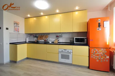 Дизайн интерьера кухни с акцентом на оранжевый цвет - Дизайн студия