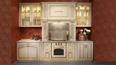 Интерьер кухни в стиле барокко Стоковое Изображение - изображение  насчитывающей внутрь, питье: 177424573