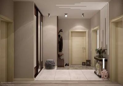 Интерьер коридора в современном стиле проекта «Квартира 100м/кв (проект  выполнен для дизайн студии \"Креазон\")» от студии дизайна ZEROOMS, фото 18  из 18