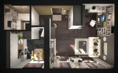 Дизайн интерьера однокомнатной квартиры \"квартира 37 м.кв\" | Портал Люкс- Дизайн.RU