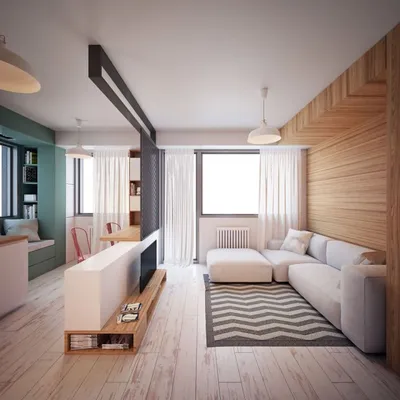 Современный дизайн однокомнатной квартиры 37 кв. м.