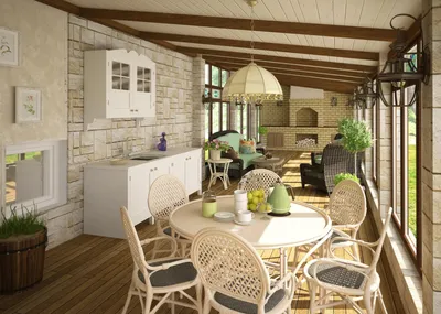Дизайн кухни на даче: 110 идей обустройства в садовом домике, на веранде и  мансарде, летние кухни