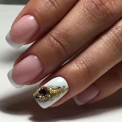 Дизайн ногтей фото 2017 современные идеи френч с рисунком | Nail art  designs, Nail art, French manicure nails