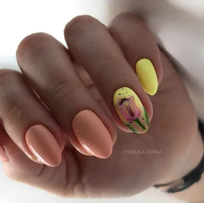 Самый популярный весенний маникюр/Тюльпаны/Цветочный дизайн ногтей/Мисникова  Евгения - YouTube
