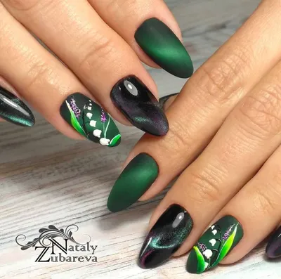 Дизайн ногтей в зеленых тонах фото фотографии