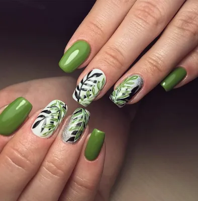 Дизайн ногтей зеленого цвета фото фотографии