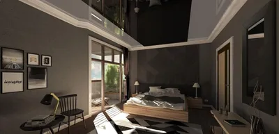 Натяжной потолок в спальной комнате