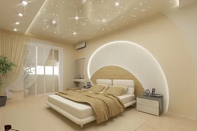 Натяжной потолок в спальне: идеи для дизайна с фото