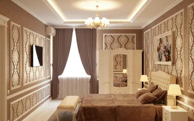 2023 СПАЛЬНИ фото классический дизайн прямоугольной спальни, Киев, ArtWork  Design Group
