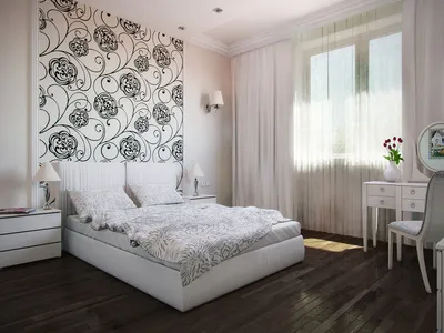 Дизайн спальни с белыми обоями - 76 фото