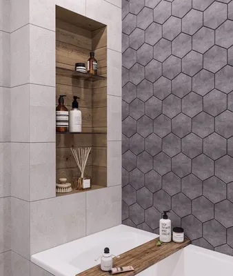 Дизайн интерьера: ванная комната 4,4 м кв - белый мрамор и серый бетон