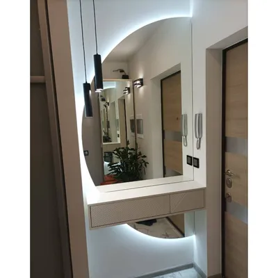 Большое зеркало с внешней подсветкой для прихожей - Дивенская ул - примеры  работ | Azimut-Glass