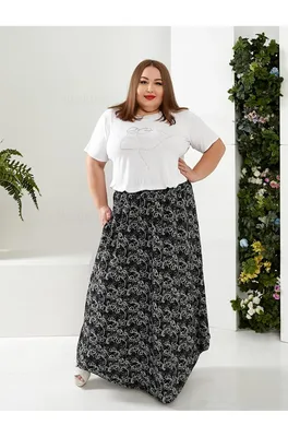 Купить длинную юбку 3523-2 для полных женщин большого размера