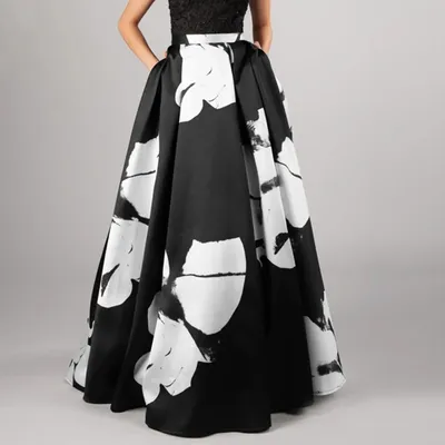 Женская длинная юбка с цветочным принтом | AliExpress