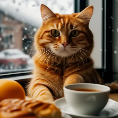 Кот и кофе картинки - 76 фото