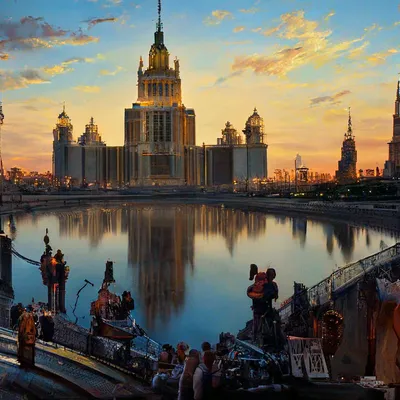 Доброе утро, Москва! 30mm lens…» — создано в Шедевруме