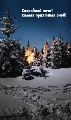 Картинки с пожеланиями с доброй ночи зимние - 57 шт