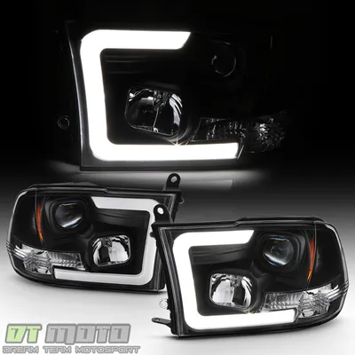 Black 2009-2018 Dodge Ram 1500 2500 3500 LED Tube Projector Headlights  Headlamps | eBay