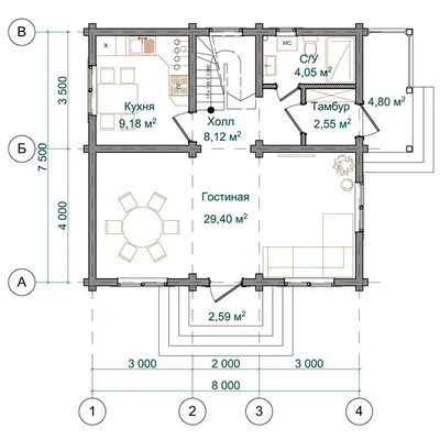 Проект дома с мансардой 7 на 11 метров | Архитектурное бюро \"Беларх\" -  Авторские проекты планы домов и коттеджей