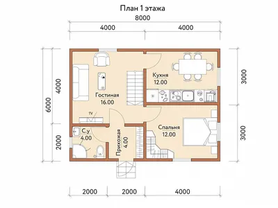Одноэтажный щитовой дом 7.5 на 8 проект «К273». Цена на строительство в  Москве.