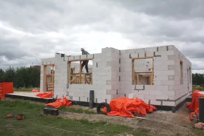 Строительство коробки дома из газобетона от «Три Строителя»