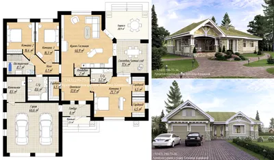 Проекты домов в американском стиле с гаражом и террасой, фото и цены  проекта коттеджа под ключ, компания Ваш загородный дом