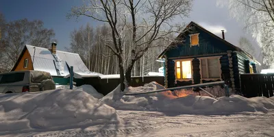 Дом в деревне зимой фото фотографии