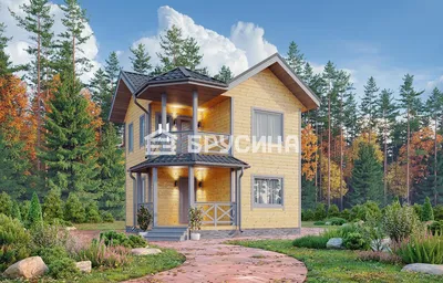 Дом из бруса 6.5х6.5 «Нужный», цена от 1732000 руб - строительство в Москве  - Брусина