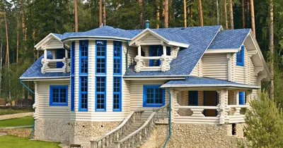 Заказать проект дома из оцилиндрованного бревна Б9 Дача: цена, описание,  фото.