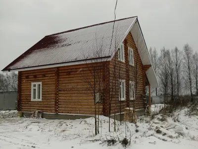 Дом из оцилиндрованного бревна \"Сенеж\" - Проекты деревянных домов на  Srubimdom.ru